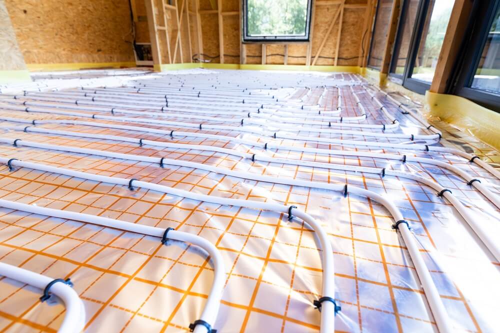 new house underfloor hydronic heating